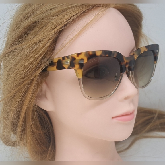 Gucci Women's Sunglasses Spotted Havana Oval Brown Gradient GG 3744/S 52-19-145 - Picture 12 of 16